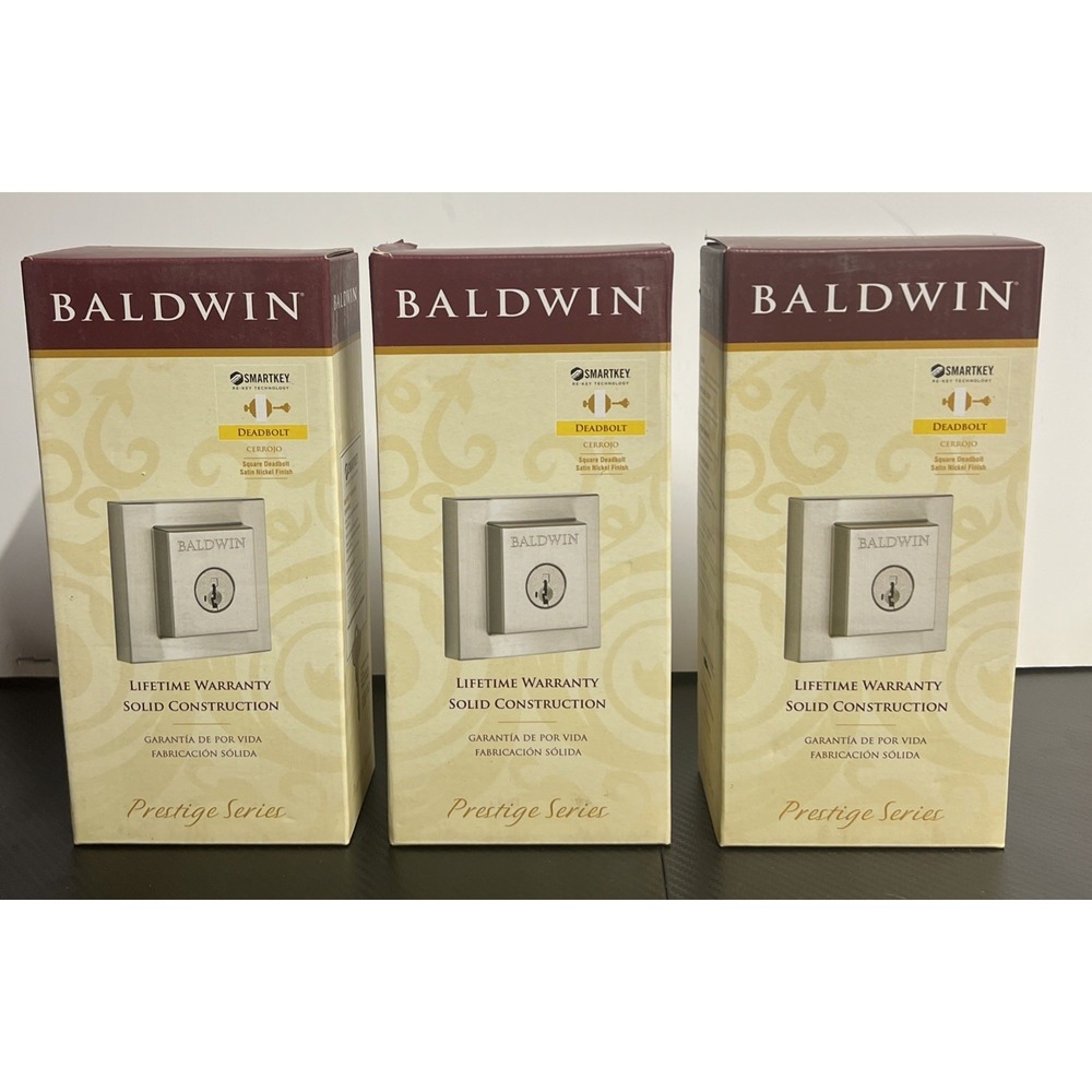 BALDWINPrestige SeriesSPYGLASS DEADBOLT SATIN NICKEL FINISH 93800-013 Lot 3